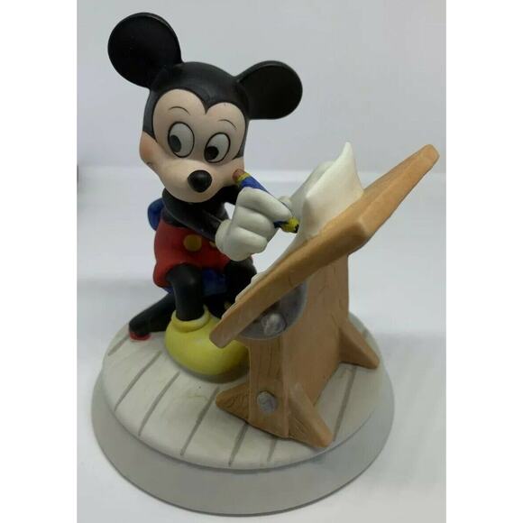 Vintage Mickey Mouse Sketch Artist Disney Figurine Artist drawing Desk - Picture 2 of 10